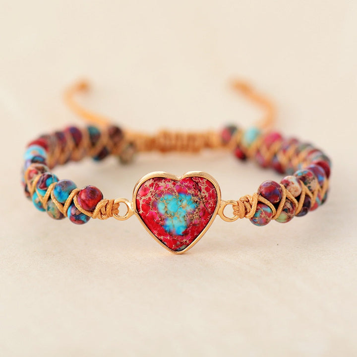 HeartBracelet – Armband aus Jaspis mit Leidenschaftlichem Herzen