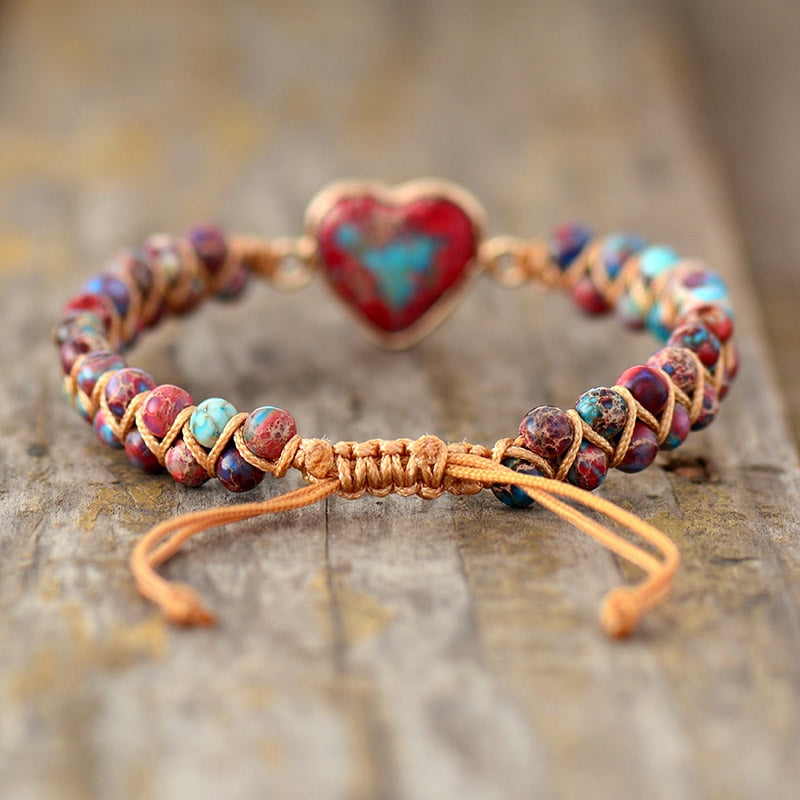 HeartBracelet – Armband aus Jaspis mit Leidenschaftlichem Herzen