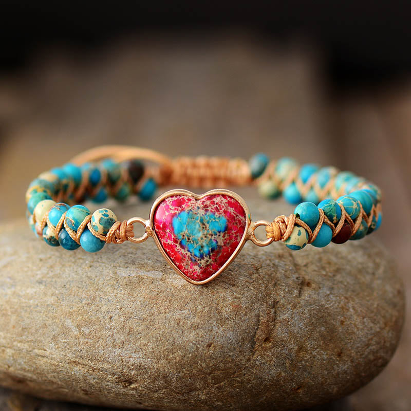 HeartBracelet – Armband aus Jaspis mit Leidenschaftlichem Herzen