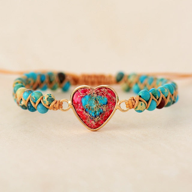 HeartBracelet – Armband aus Jaspis mit Leidenschaftlichem Herzen