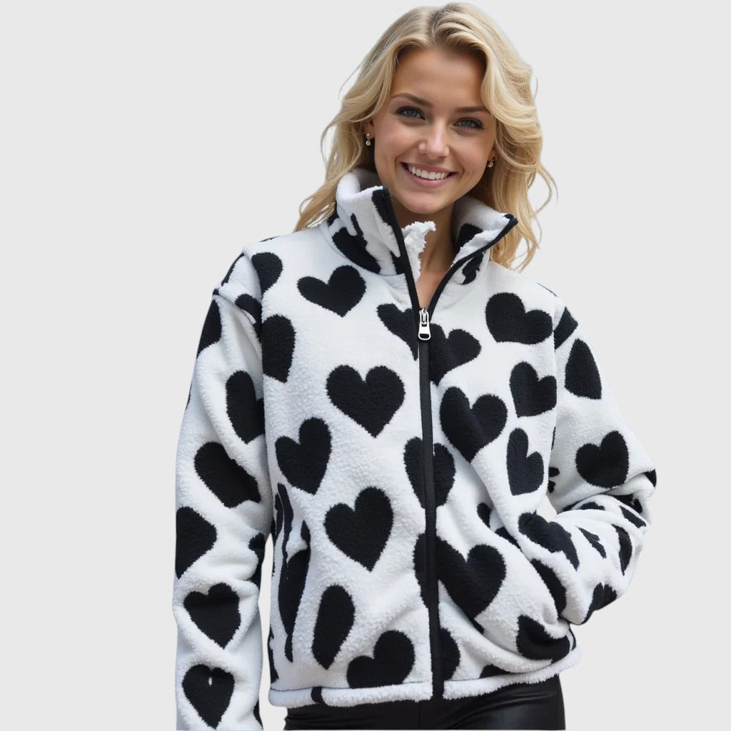 Almit - Langärmelige Jacke Mit Herz Drucken