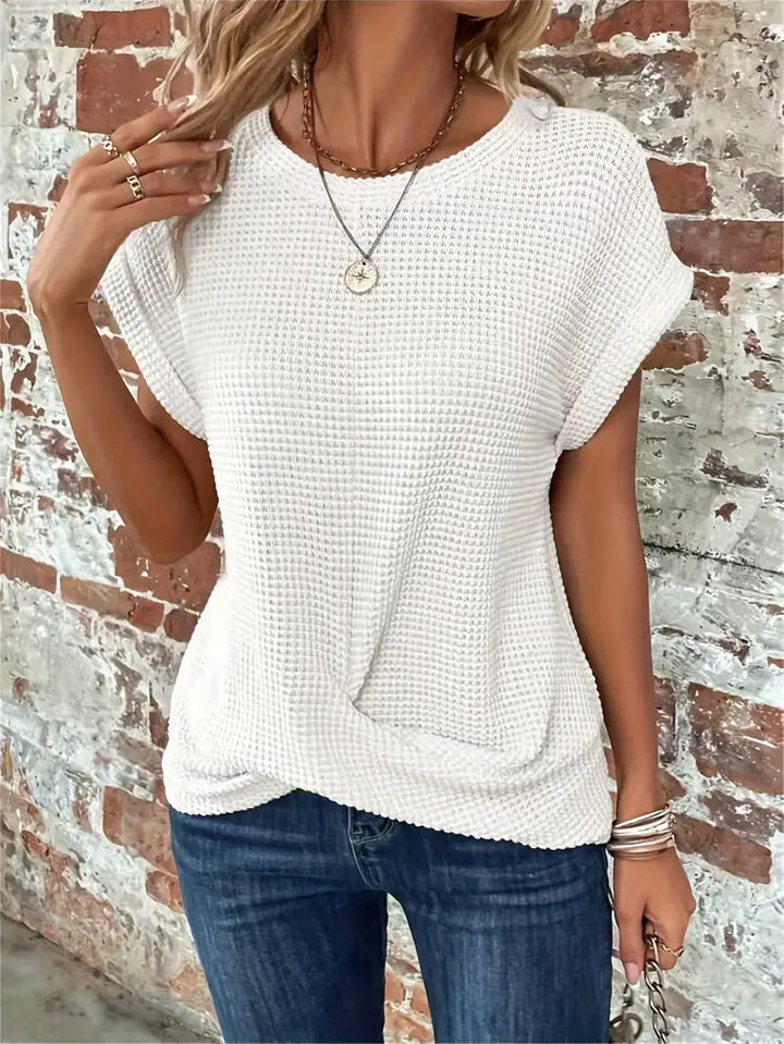 Mila – Elegante Bluse Mit Rundhalsausschnitt