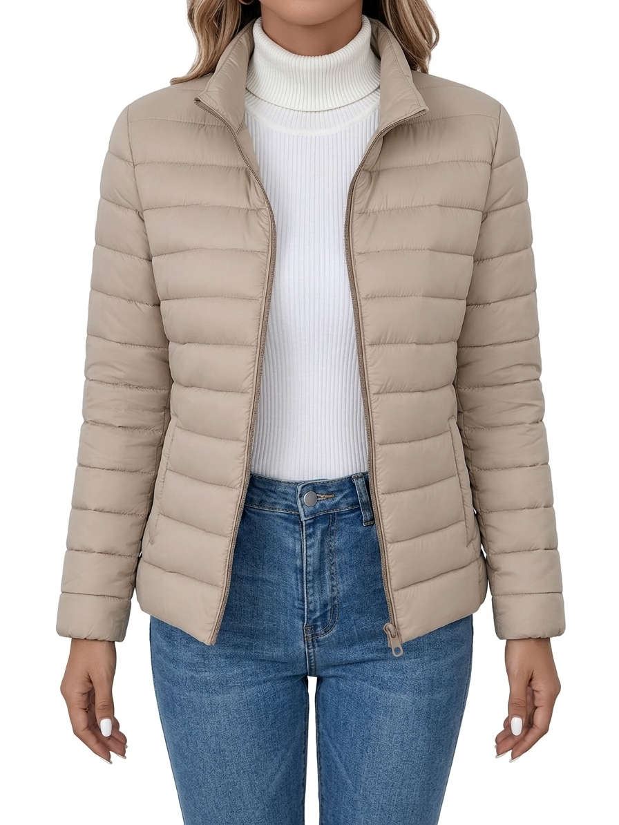 Loryta – Gesteppte Pufferjacke mit Stehkragen Und Reißverschluss