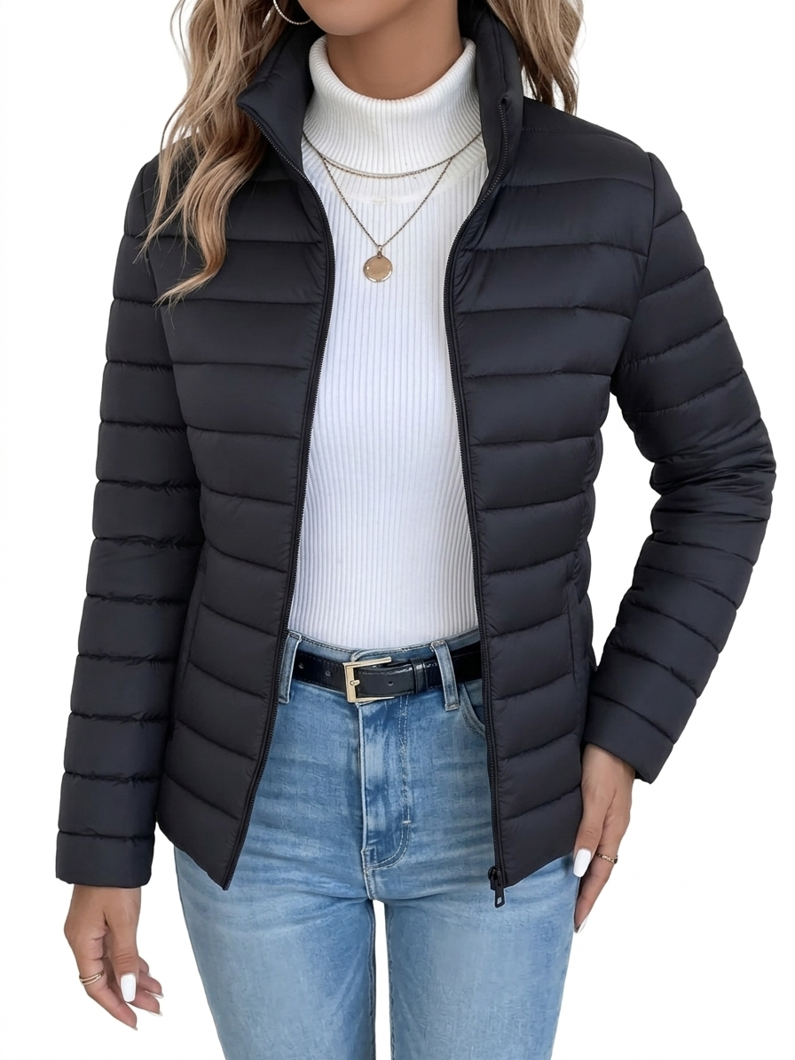 Loryta – Gesteppte Pufferjacke mit Stehkragen Und Reißverschluss