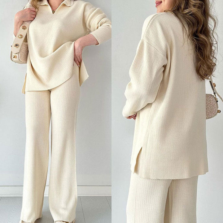 Alyana – Geripptes Gestricktes Zweiteiliges Lounge Set