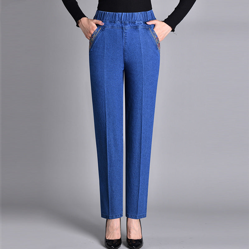 Loretie – Jeans Mit Seitentaschen Und Elastischem Bund