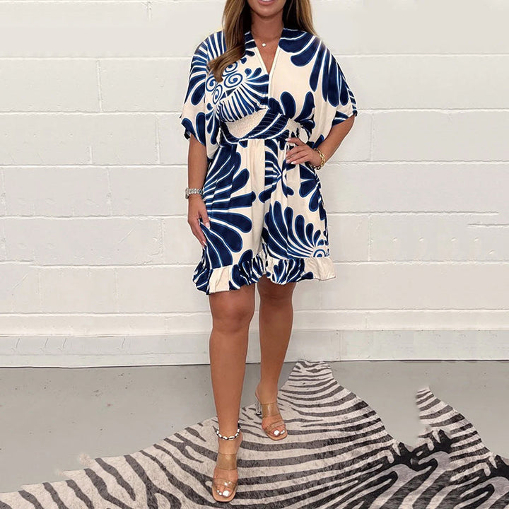 Linoya – Mini Kleid Mit Auffälligem Botanik-Drucken
