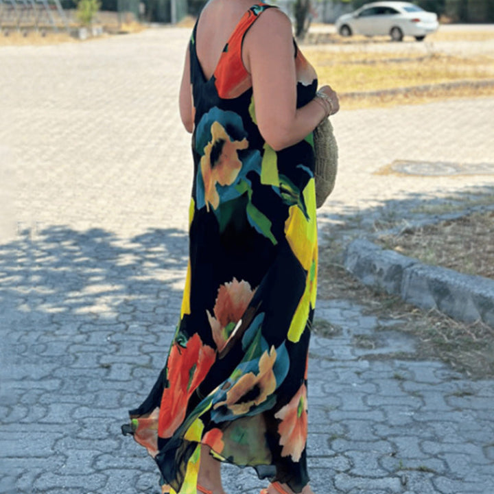 Marjo - Weiches, ärmelloses Blumenkleid