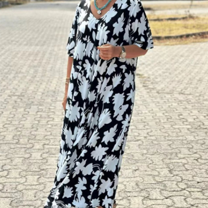Harriet - Langes Kleid Mit V Ausschnitt