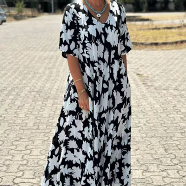 Harriet - Langes Kleid Mit V Ausschnitt