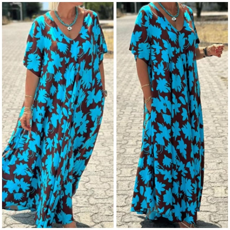Harriet - Langes Kleid Mit V Ausschnitt