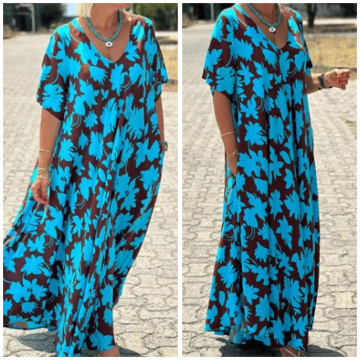 Harriet - Langes Kleid Mit V Ausschnitt