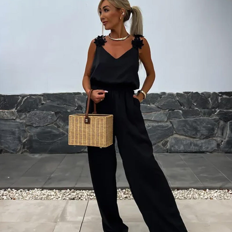 Anselma - Ärmelloser Jumpsuit mit Weitem Bein
