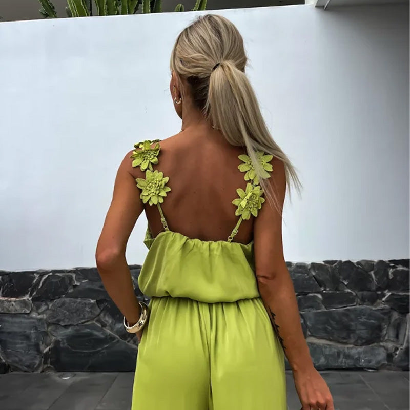 Anselma - Ärmelloser Jumpsuit mit Weitem Bein