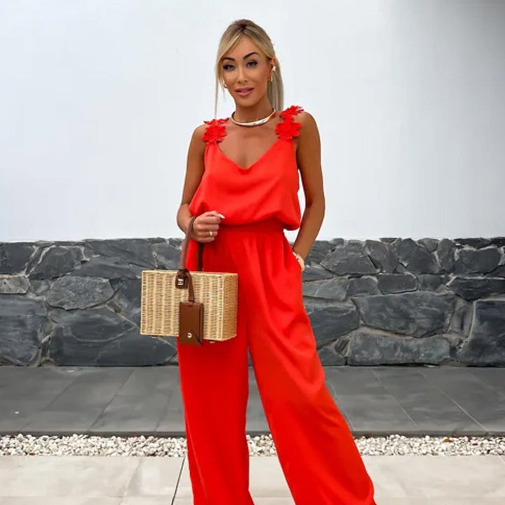 Anselma - Ärmelloser Jumpsuit mit Weitem Bein