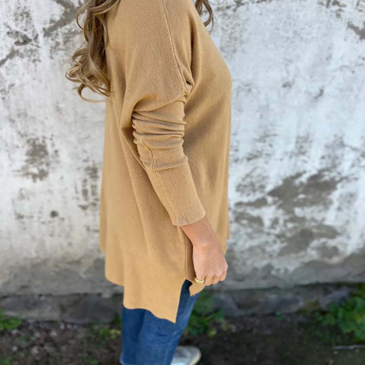 Soledad - Bequeme Langärmelige Strickbluse mit V-Ausschnitt