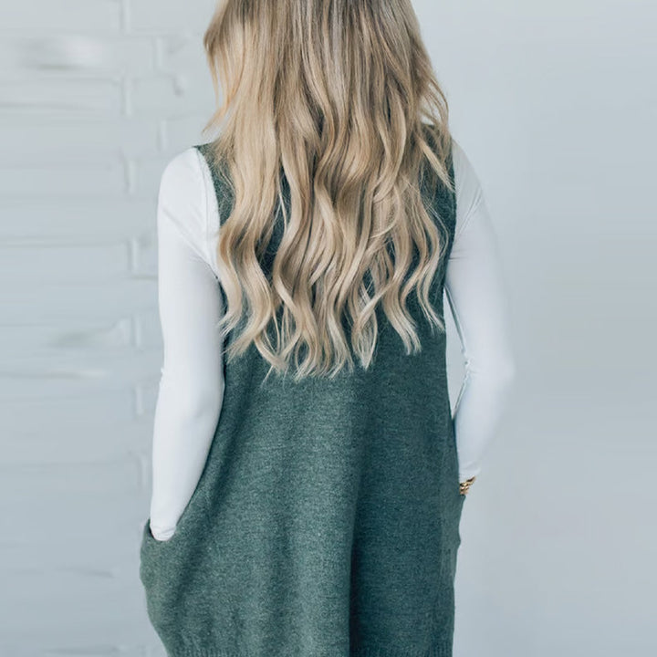 Ovidia - Gestrickt Locker Weste Mit Taschen