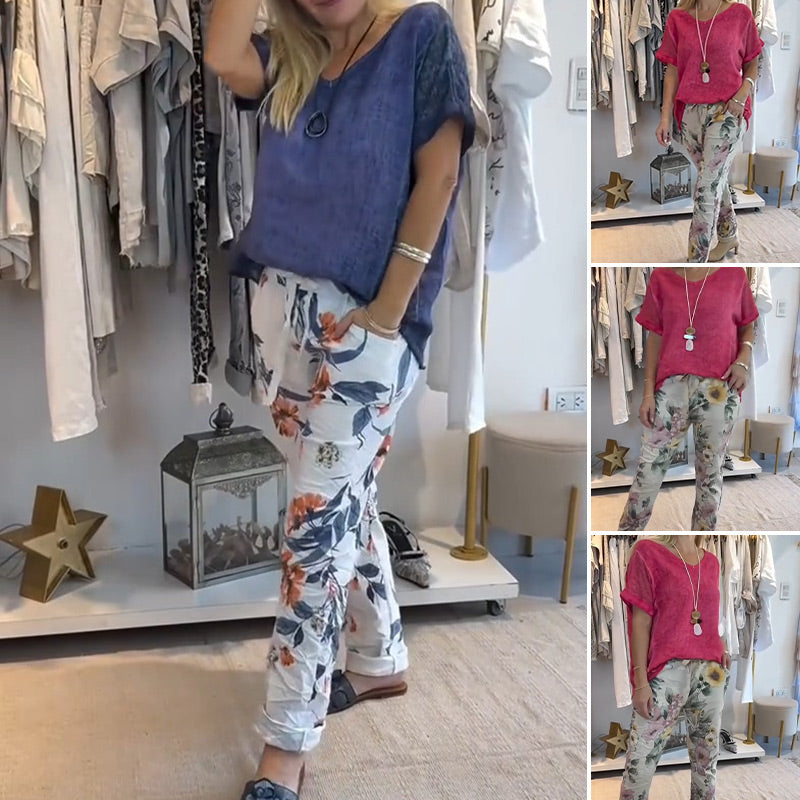 Alura - Lässige Bluse Und Hose Mit Blumenmuster