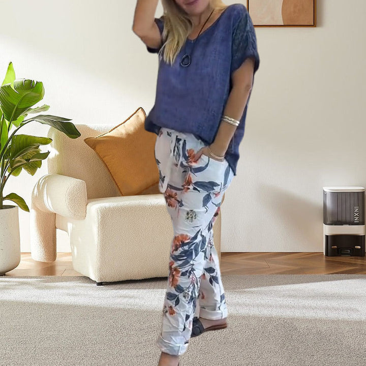 Alura - Lässige Bluse Und Hose Mit Blumenmuster