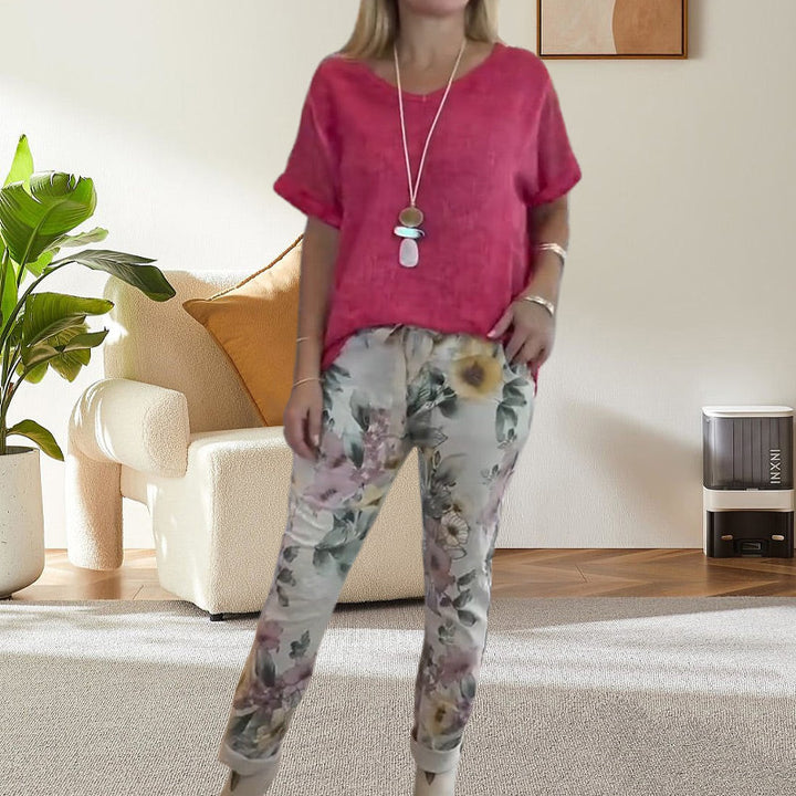 Alura - Lässige Bluse Und Hose Mit Blumenmuster