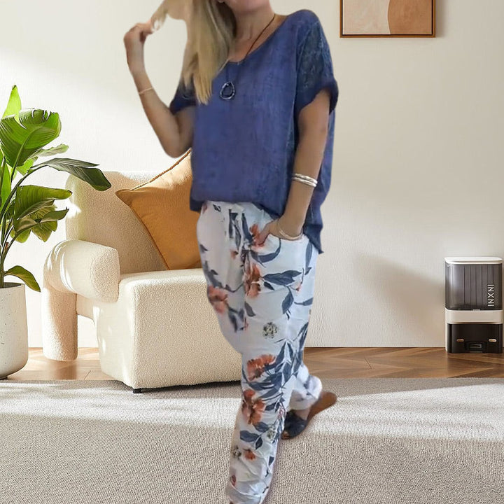 Alura - Lässige Bluse Und Hose Mit Blumenmuster