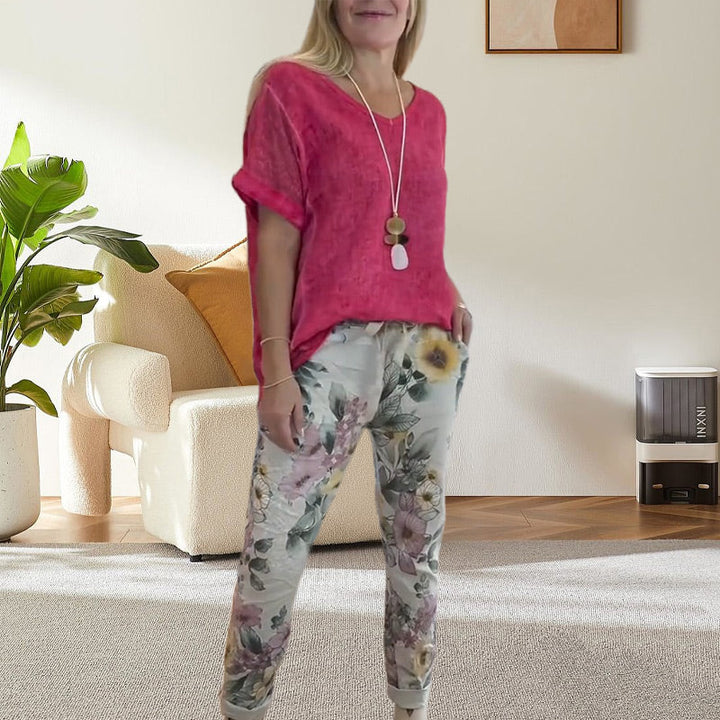 Alura - Lässige Bluse Und Hose Mit Blumenmuster