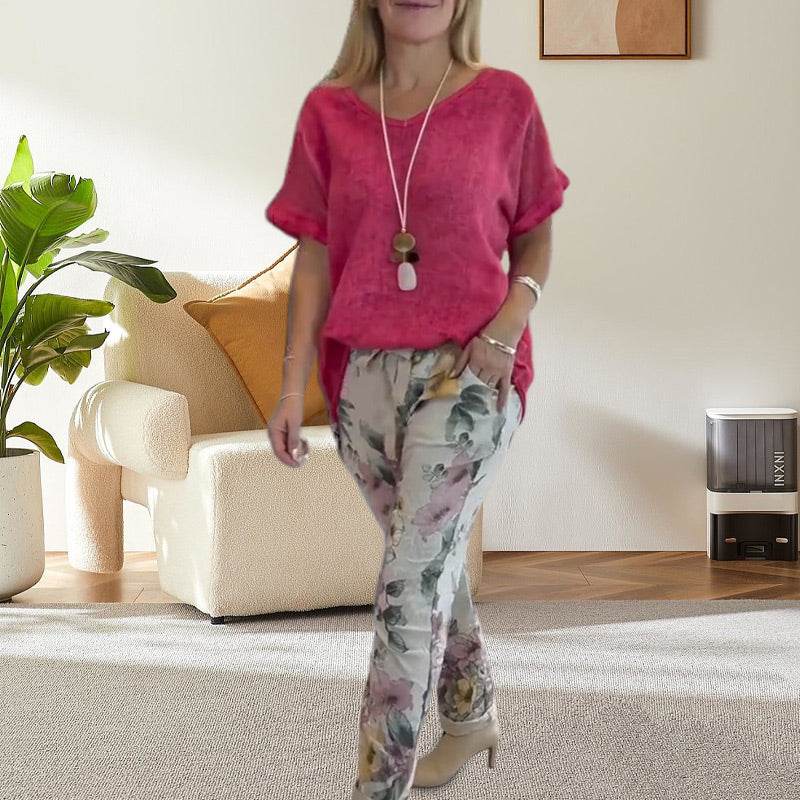 Alura - Lässige Bluse Und Hose Mit Blumenmuster