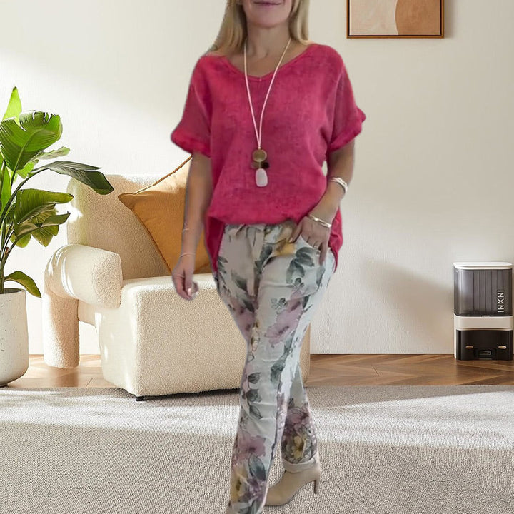Alura - Lässige Bluse Und Hose Mit Blumenmuster