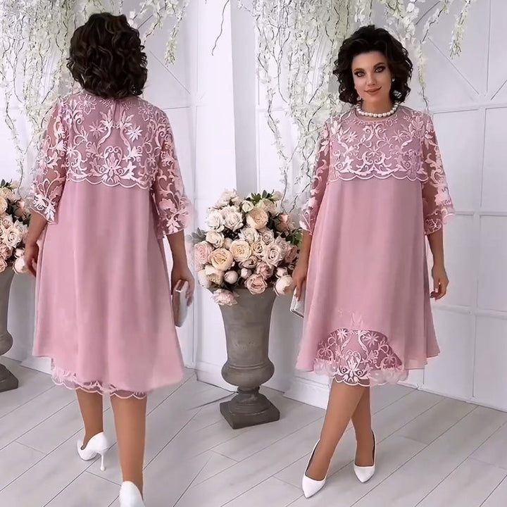 Herminia - Transparentes Spitzenkleid Im Lagenlook