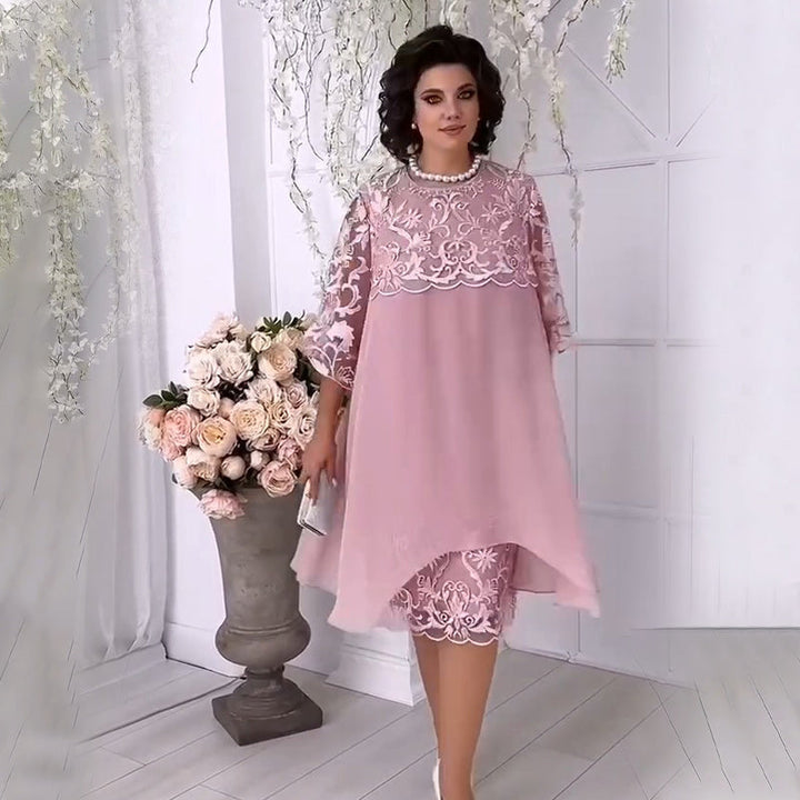 Herminia - Transparentes Spitzenkleid Im Lagenlook