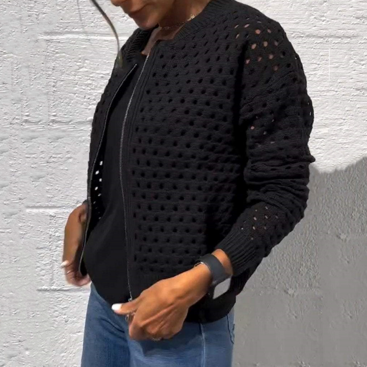 Kelsey - Gestrickt Jacke Mit Reißverschluss