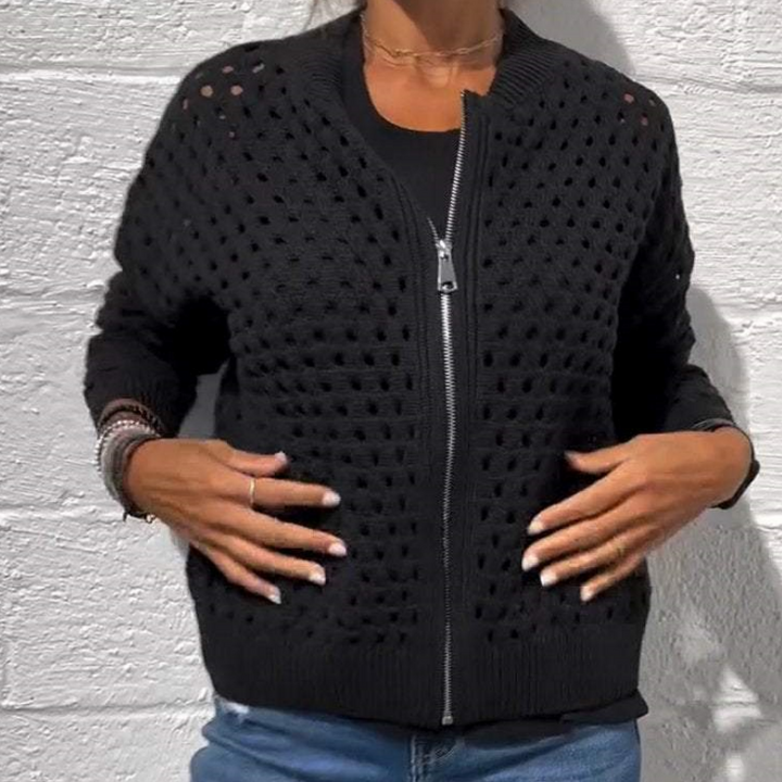 Kelsey - Gestrickt Jacke Mit Reißverschluss