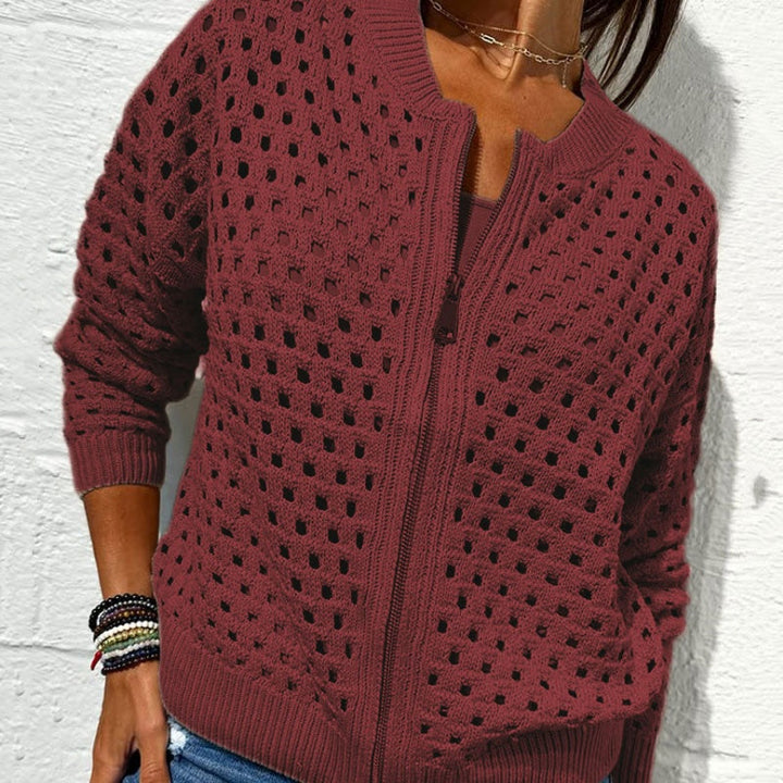 Kelsey - Gestrickt Jacke Mit Reißverschluss
