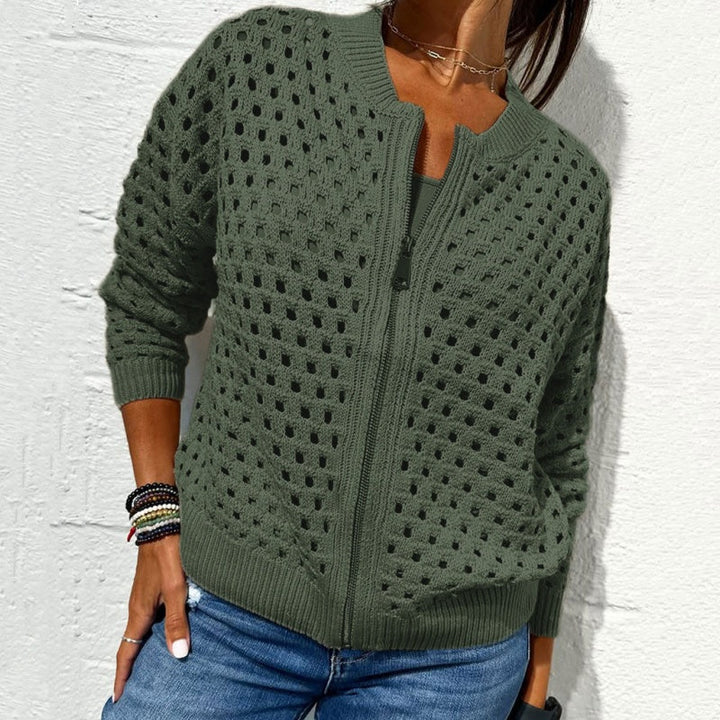 Kelsey - Gestrickt Jacke Mit Reißverschluss