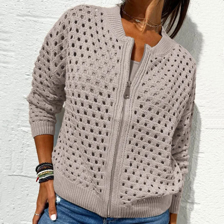 Kelsey - Gestrickt Jacke Mit Reißverschluss