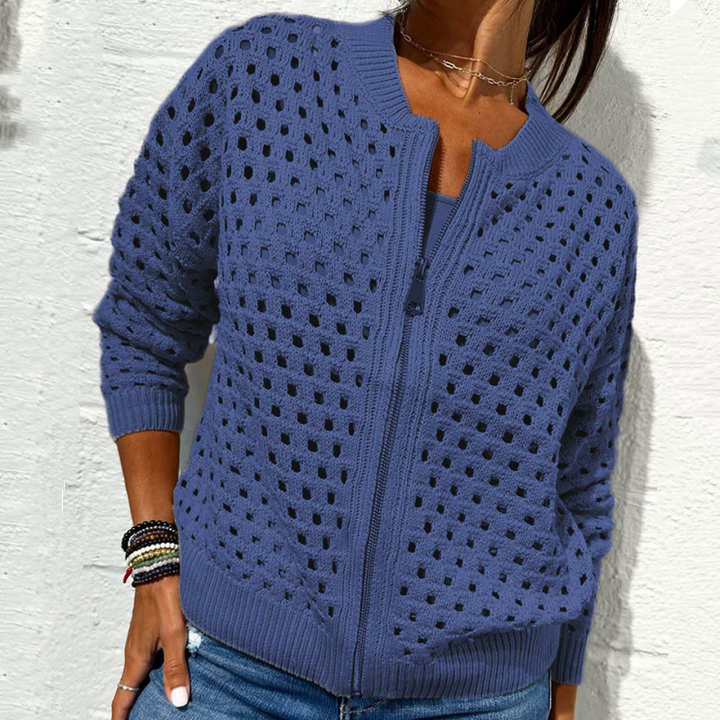 Kelsey - Gestrickt Jacke Mit Reißverschluss