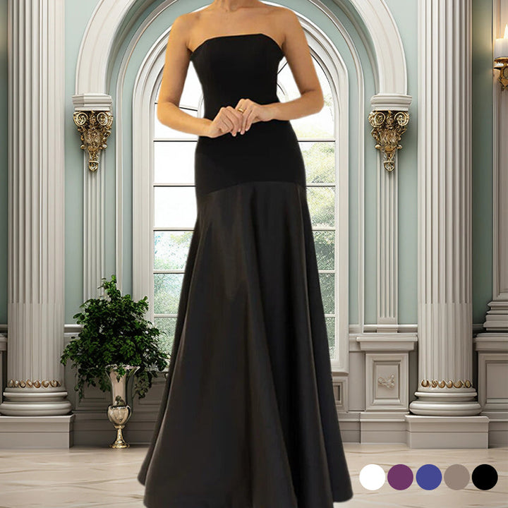 Sylwia - Elegantes Schulterfreies Langes Kleid