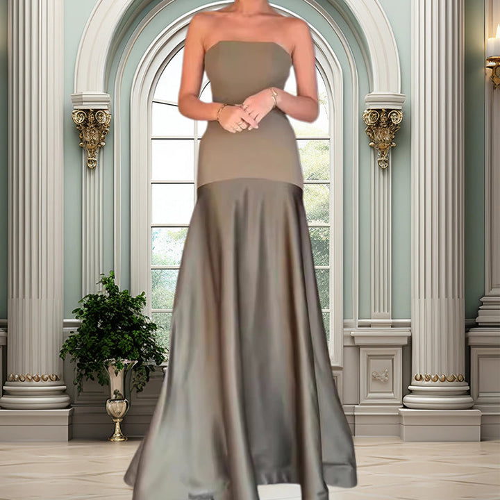 Sylwia - Elegantes Schulterfreies Langes Kleid