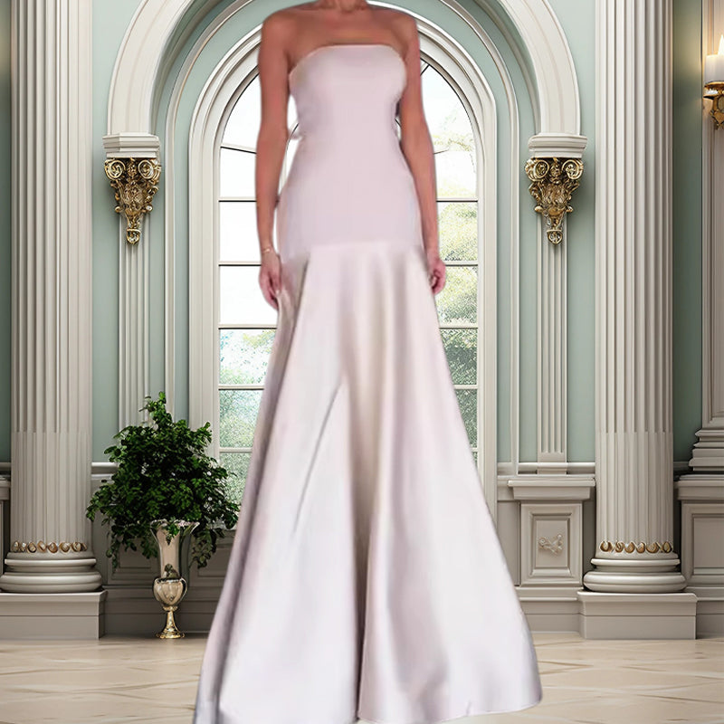 Sylwia - Elegantes Schulterfreies Langes Kleid