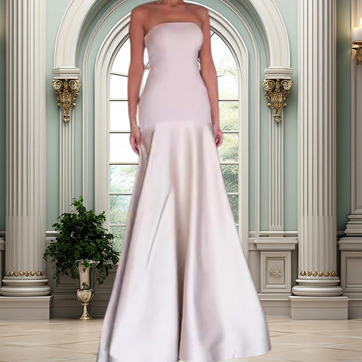 Sylwia - Elegantes Schulterfreies Langes Kleid