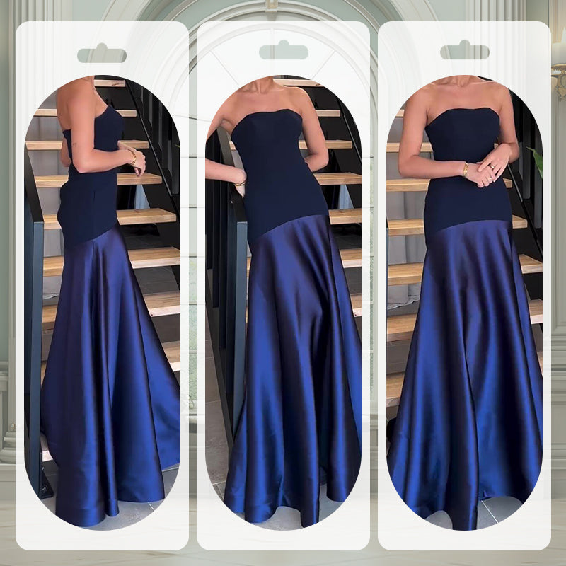 Sylwia - Elegantes Schulterfreies Langes Kleid