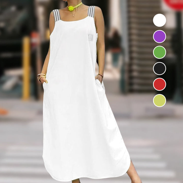 Allyson - Maxikleid Mit Breiten Trägern Und Taschen