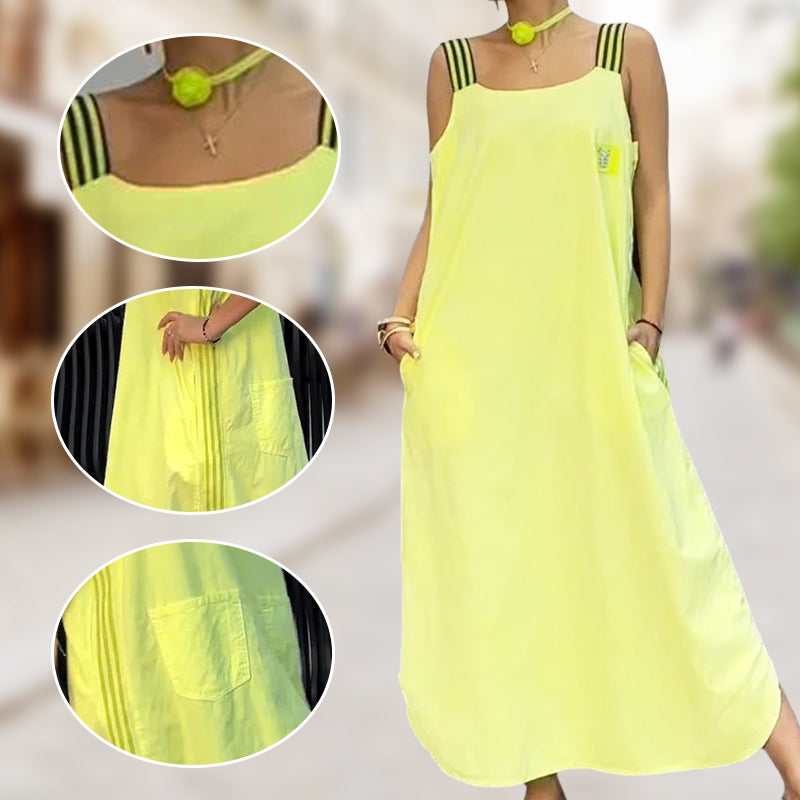Allyson - Maxikleid Mit Breiten Trägern Und Taschen