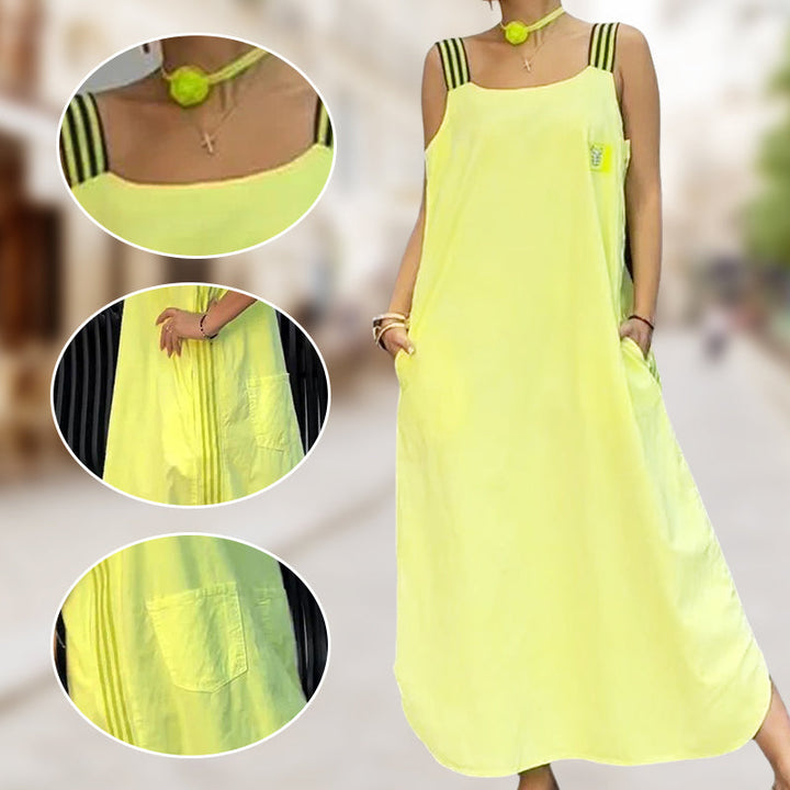 Allyson - Maxikleid Mit Breiten Trägern Und Taschen