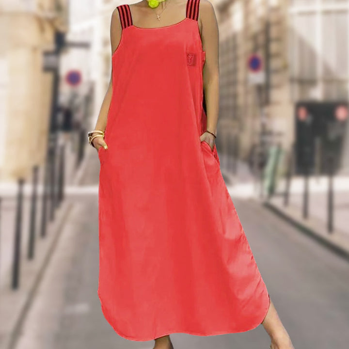 Allyson - Maxikleid Mit Breiten Trägern Und Taschen