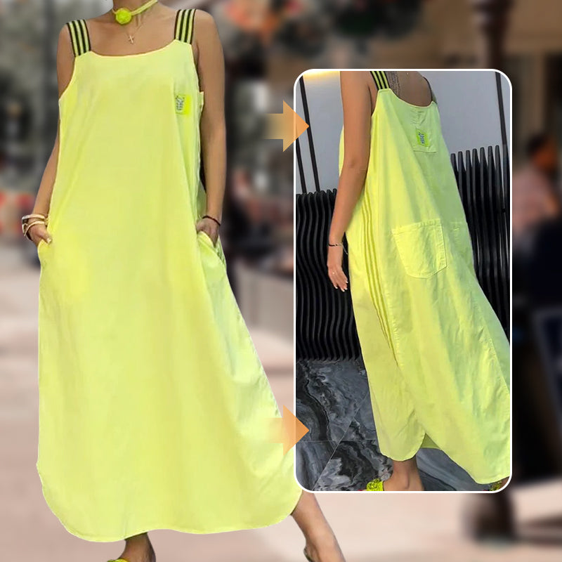 Allyson - Maxikleid Mit Breiten Trägern Und Taschen