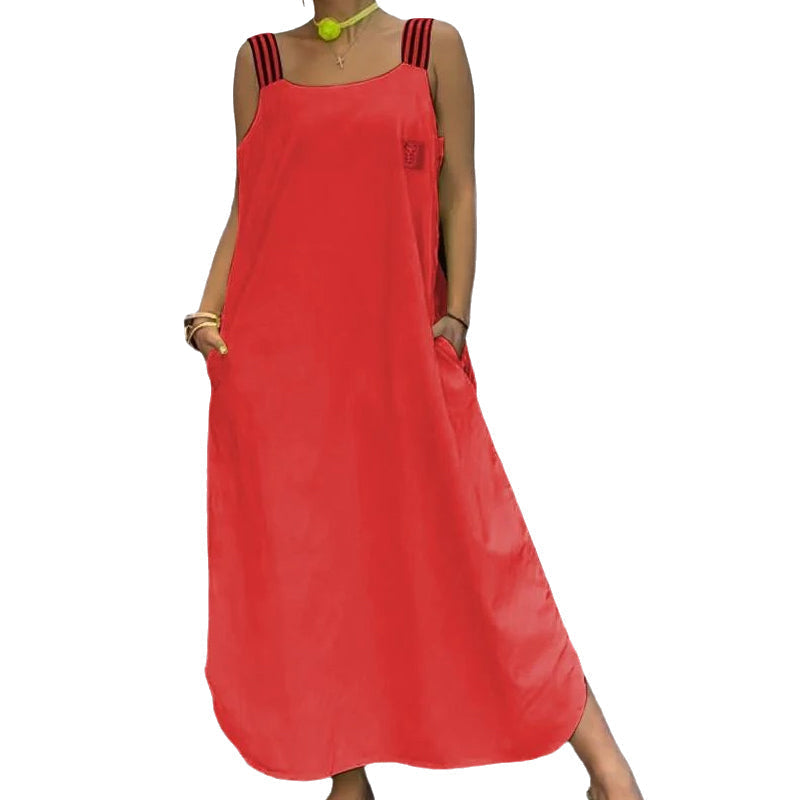 Allyson - Maxikleid Mit Breiten Trägern Und Taschen