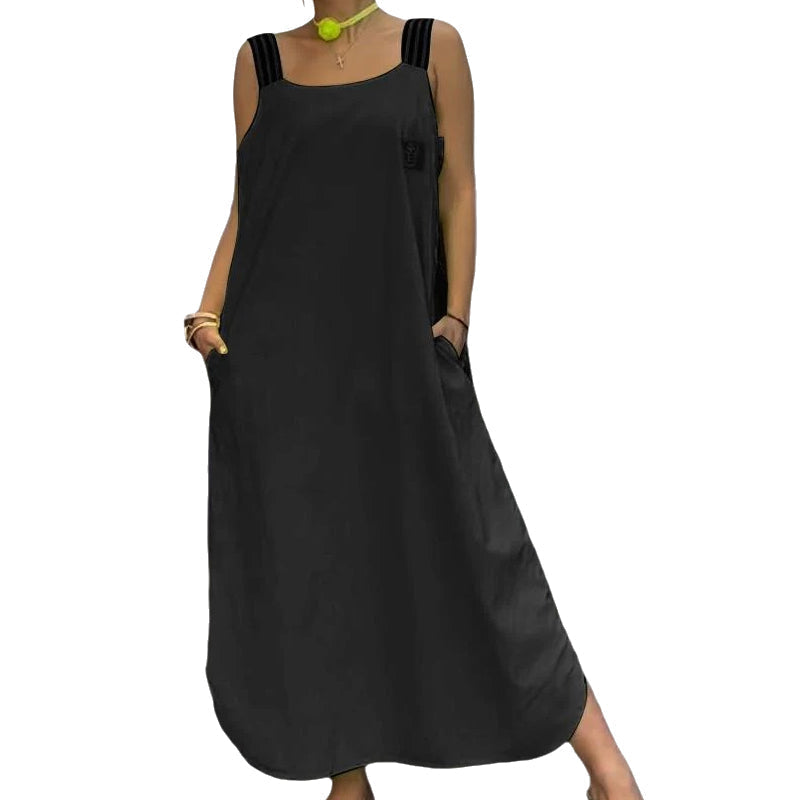 Allyson - Maxikleid Mit Breiten Trägern Und Taschen