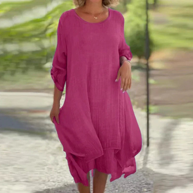 Mariela – Kleid mit Rundhalsausschnitt und Lockerer Passform