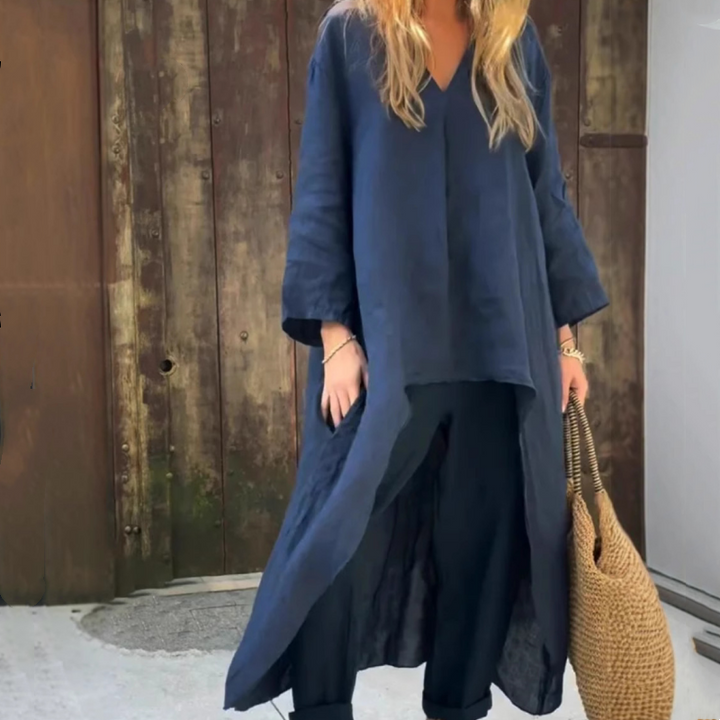 Abby - 2-teiliges Set Mit Losen Taschen Und V-Ausschnitt